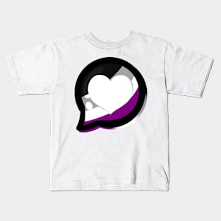 LGBTQ+ Pride Heart Speech Bubble - Asexual Kids T-Shirt